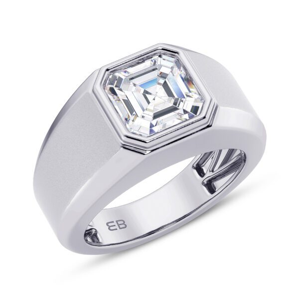 Bold Asscher Men's Diamond Ring