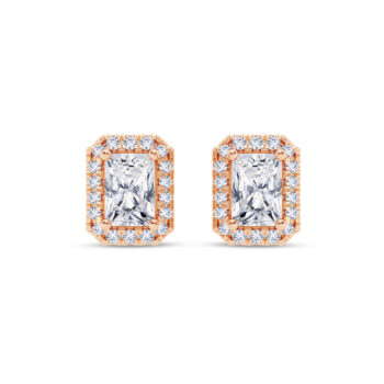 1 ct each Radiant Halo Earring