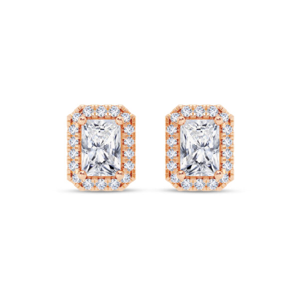 1 ct each Radiant Halo Earring