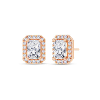 1 ct each Radiant Halo Earring