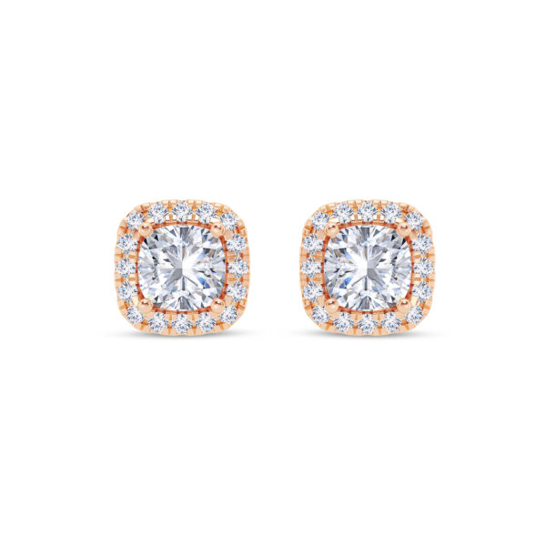 1 ct each Cushion Halo Earring