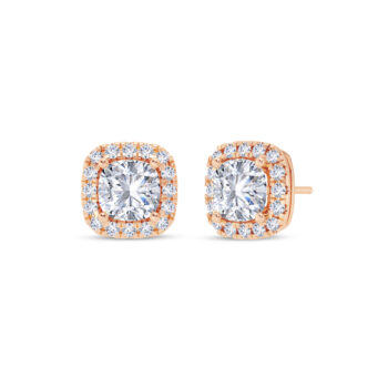 1 ct each Cushion Halo Earring