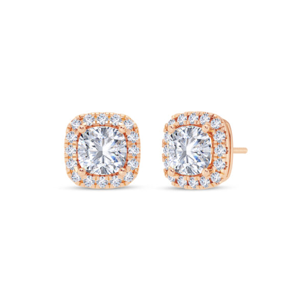 1 ct each Cushion Halo Earring