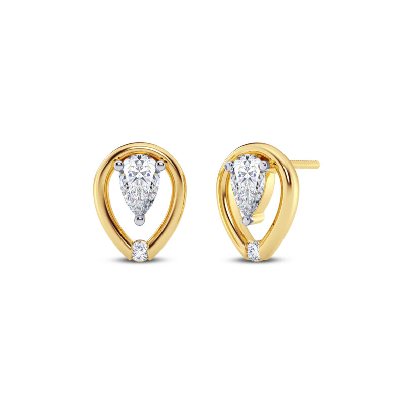 Pear Caress Diamond Earring