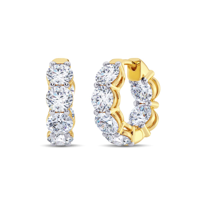 Round Bali Diamond Earring