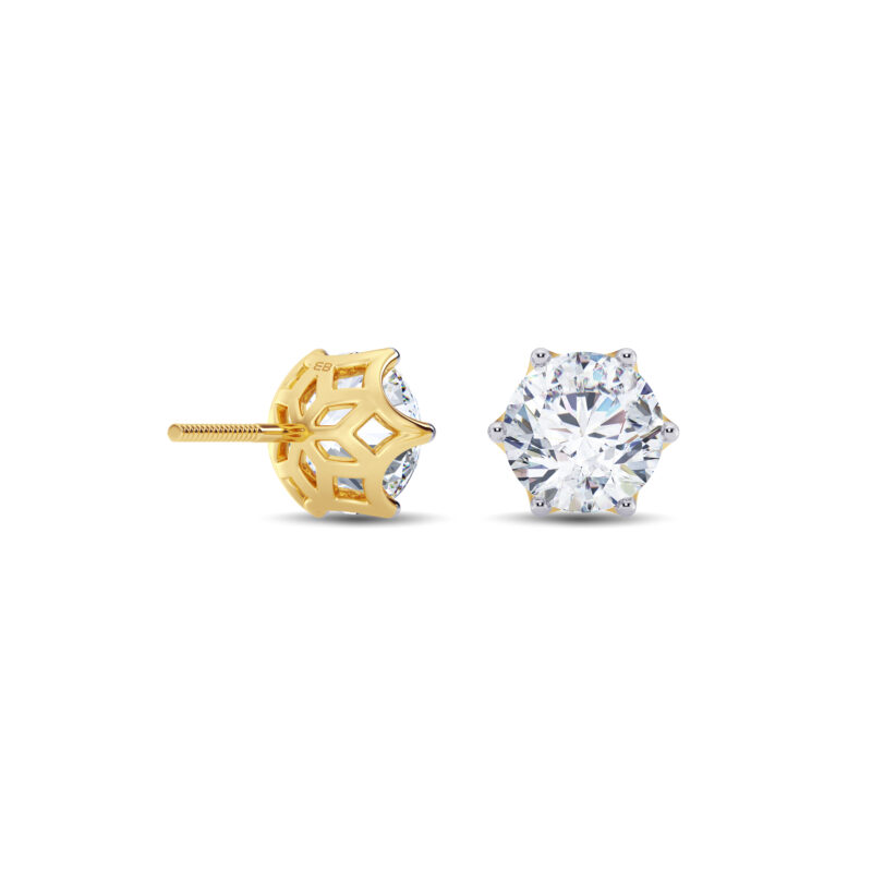 2 ct tw Floret Solitaire Diamond Earring