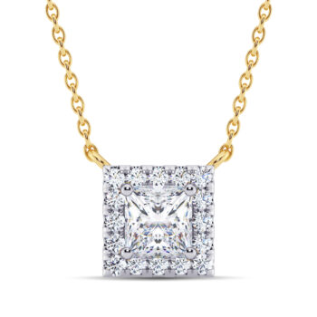 0.30 ct Princess Halo Diamond Pendant