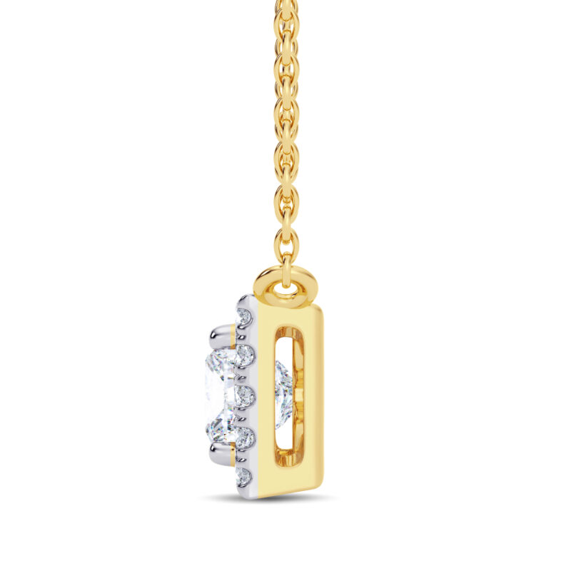 0.30 ct Princess Halo Diamond Pendant