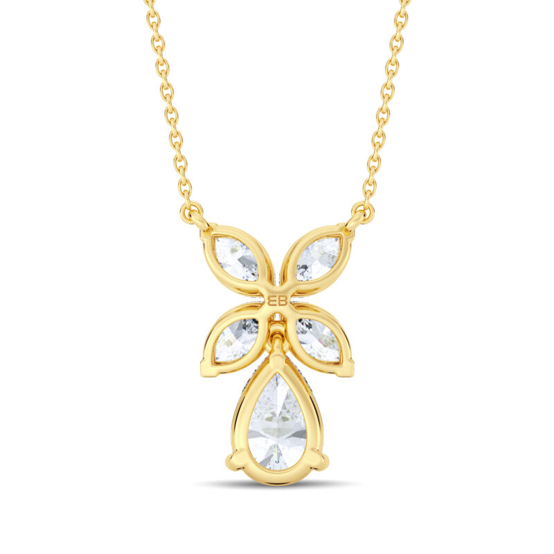 Floret Drop Diamond Pendant