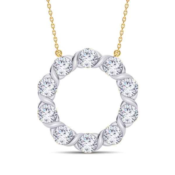 Swirl Circlet Diamond Pendant