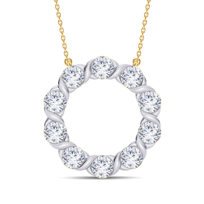 Swirl Circlet Diamond Pendant