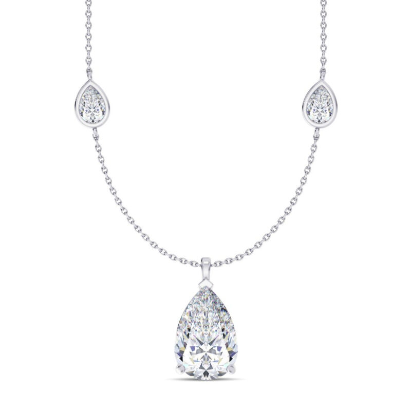 3 cts Pear Solitaire Diamond Pendant