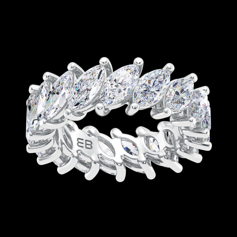 Slant Marquise Lab Eternity Ring