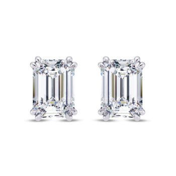 3 cts tw Emerald Solitaire Earring