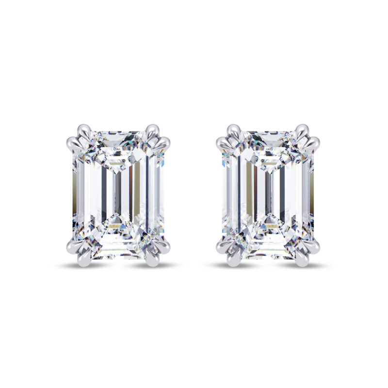 3 cts tw Emerald Solitaire Earring