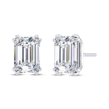 3 cts tw Emerald Solitaire Earring