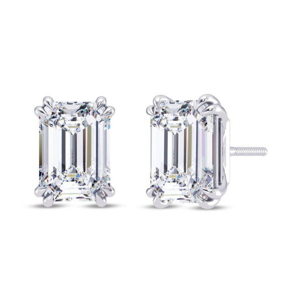 3 cts tw Emerald Solitaire Earring