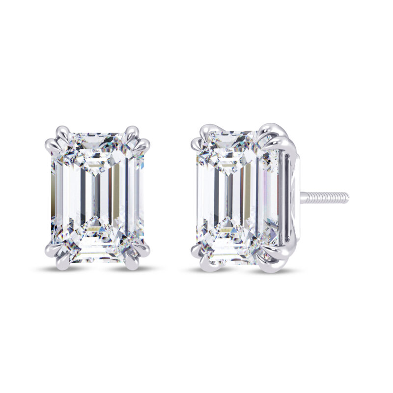 3 cts tw Emerald Solitaire Earring