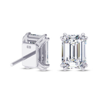 3 cts tw Emerald Solitaire Earring