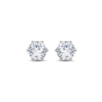 3 cts tw Floret Solitaire Diamond Earring