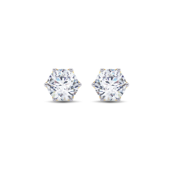 3 cts tw Floret Solitaire Diamond Earring