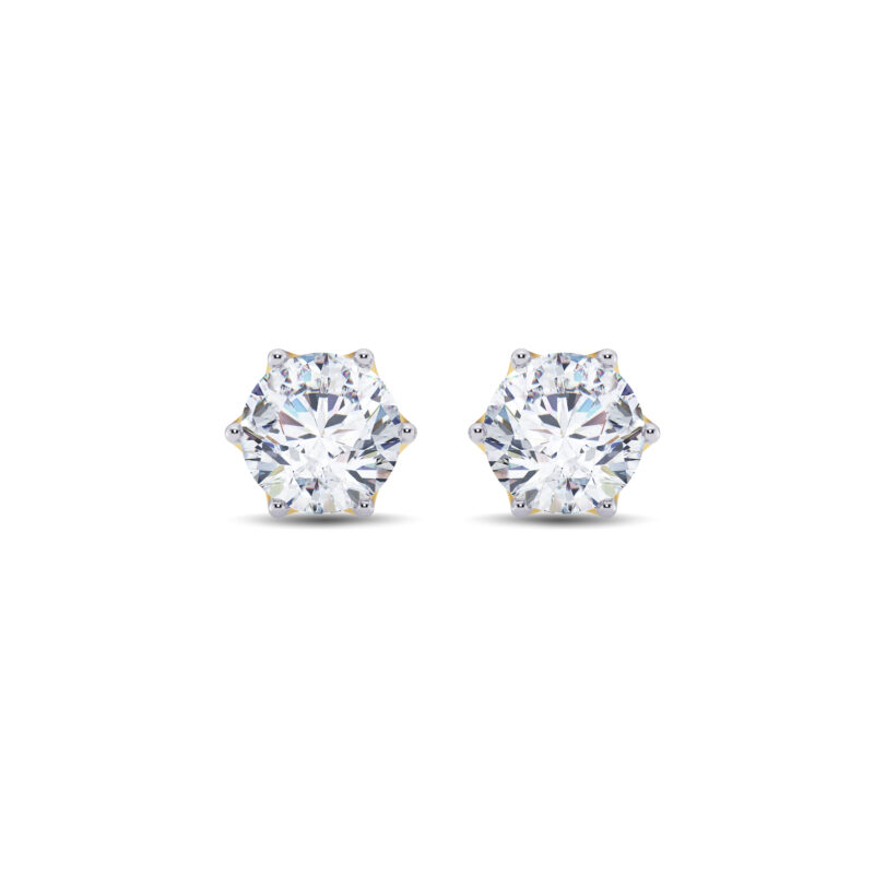 3 cts tw Floret Solitaire Diamond Earring
