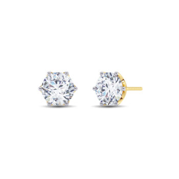 3 cts tw Floret Solitaire Diamond Earring