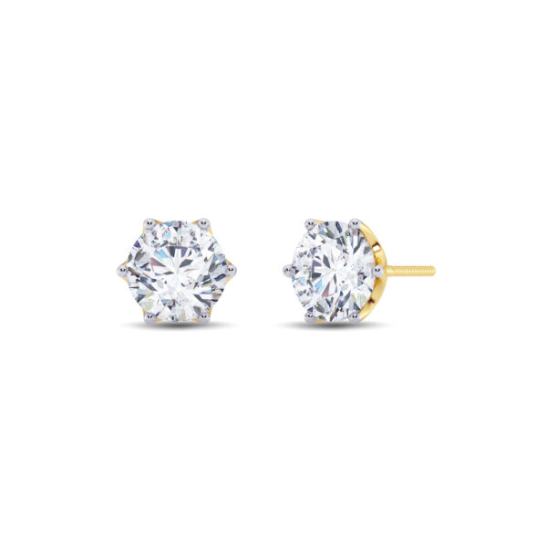 3 cts tw Floret Solitaire Diamond Earring
