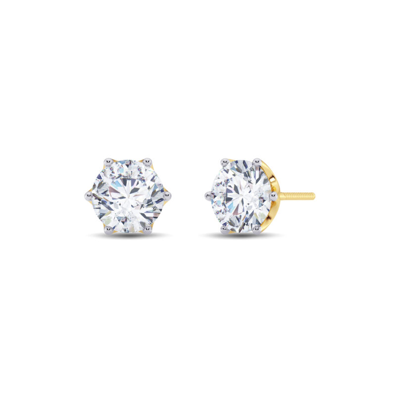 3 cts tw Floret Solitaire Diamond Earring