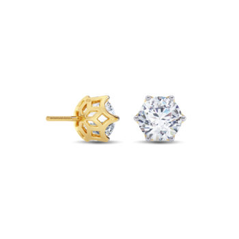 3 cts tw Floret Solitaire Diamond Earring