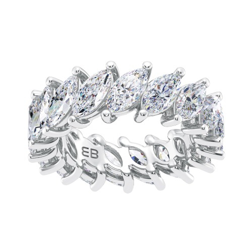 Slant Marquise Lab Diamond Eternity Ring