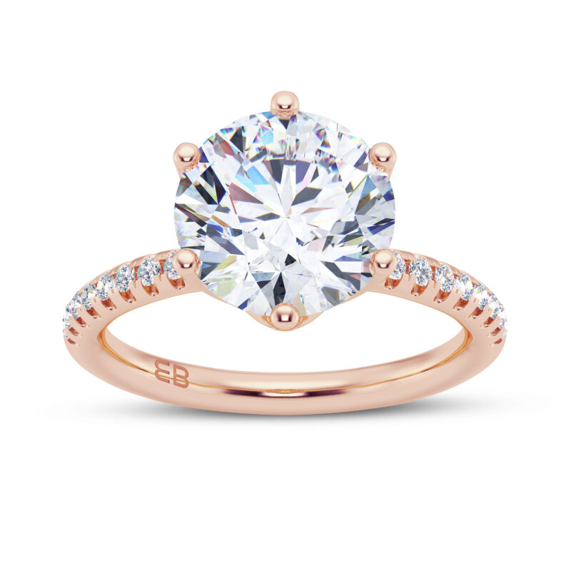 Bold Lotus Lab Diamond Engagement Ring