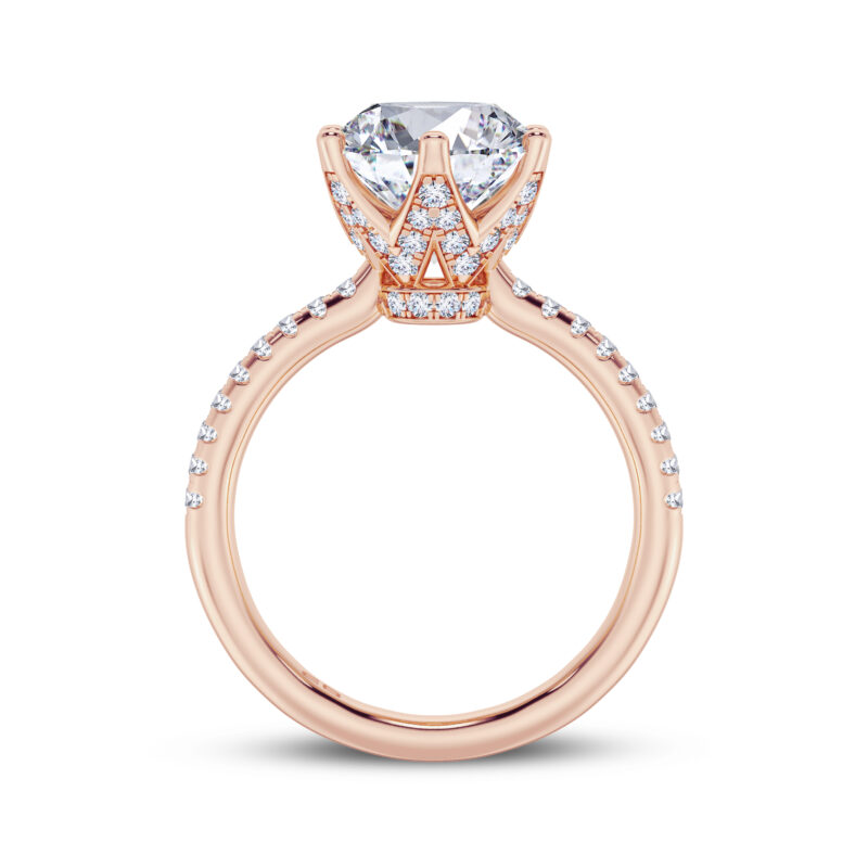 Bold Lotus Lab Diamond Engagement Ring