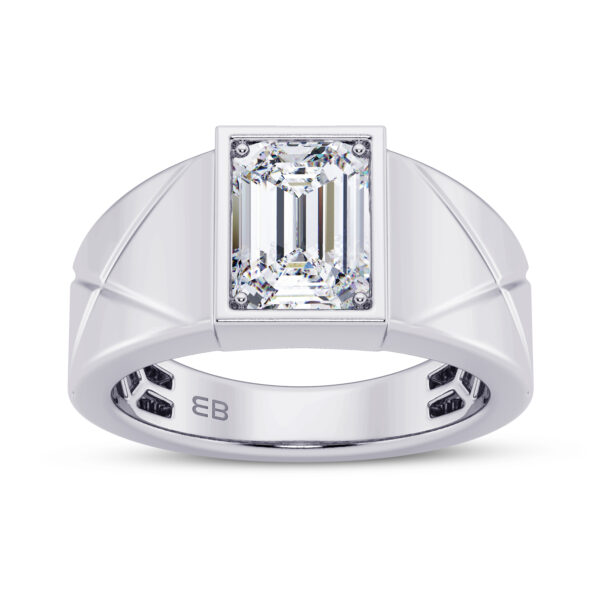 2 ct Emerald Men's Lab Diamond Ring