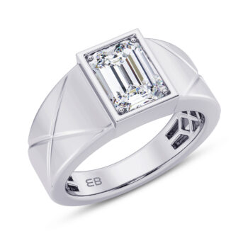 2 ct Emerald Men's Lab Diamond Ring