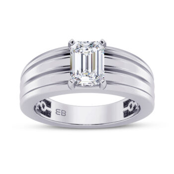 2 ct Classic Emerald Men's Lab Diamond Ring