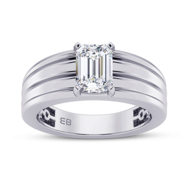 2 ct Classic Emerald Men's Lab Diamond Ring