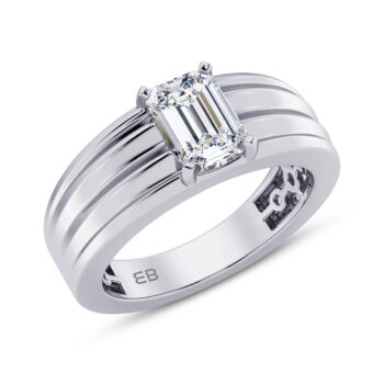 2 ct Classic Emerald Men's Lab Diamond Ring