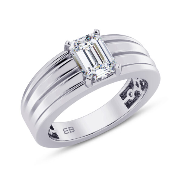 2 ct Classic Emerald Men's Lab Diamond Ring