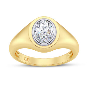 Oval Glamour Men's Lab Diamond Ring