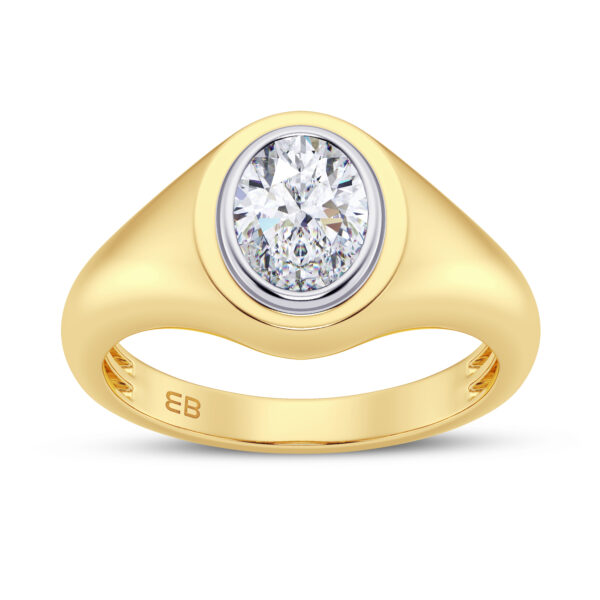 Oval Glamour Men's Lab Diamond Ring