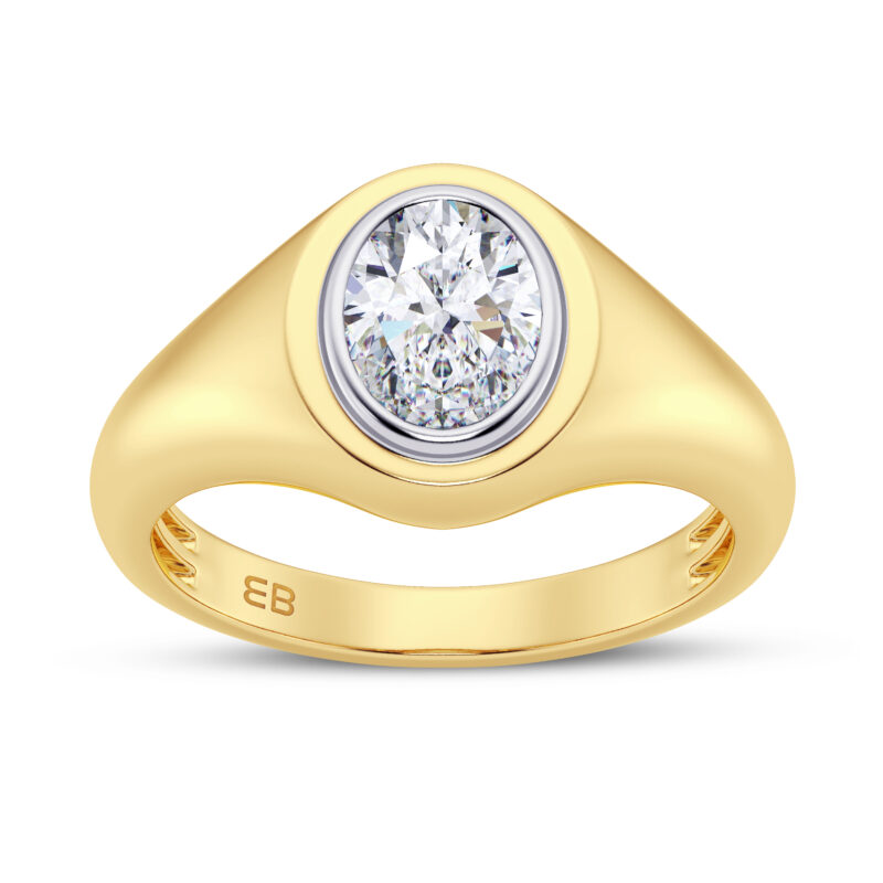 Oval Glamour Men's Lab Diamond Ring
