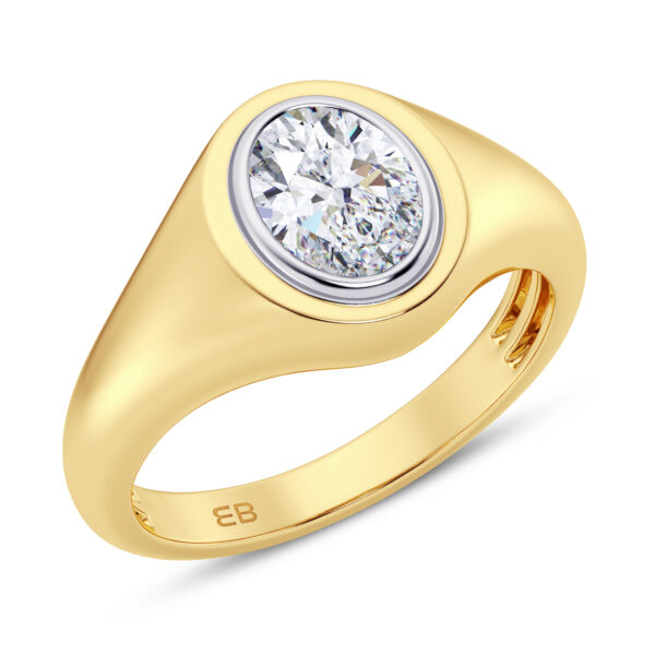 Oval Glamour Men's Lab Diamond Ring