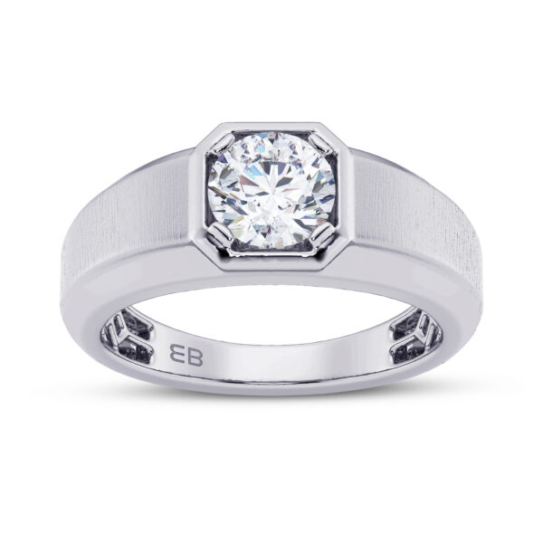 Round Glimmer Men's Lab Diamond Ring