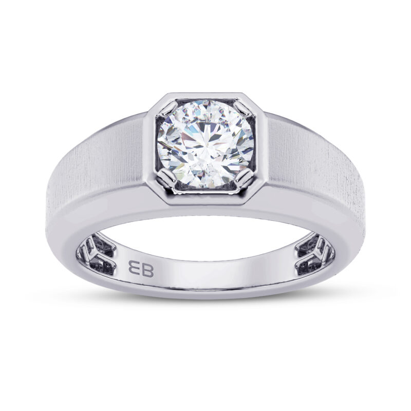 Round Glimmer Men's Lab Diamond Ring