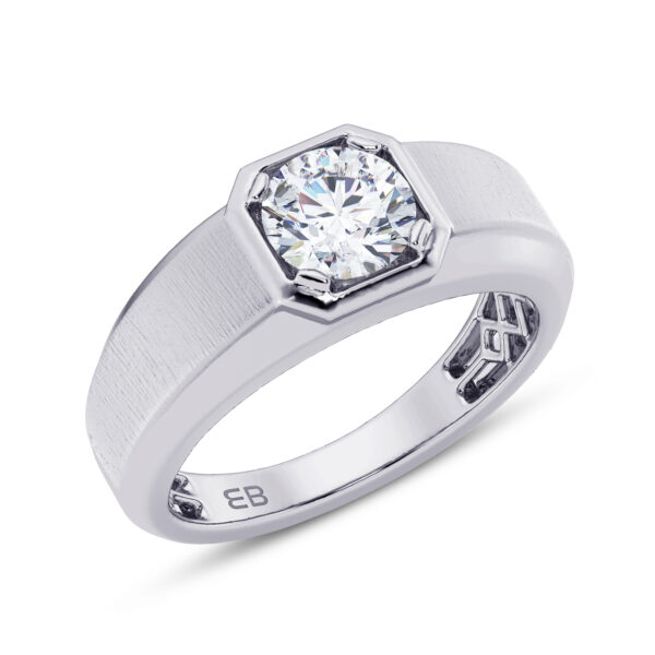 Round Glimmer Men's Lab Diamond Ring