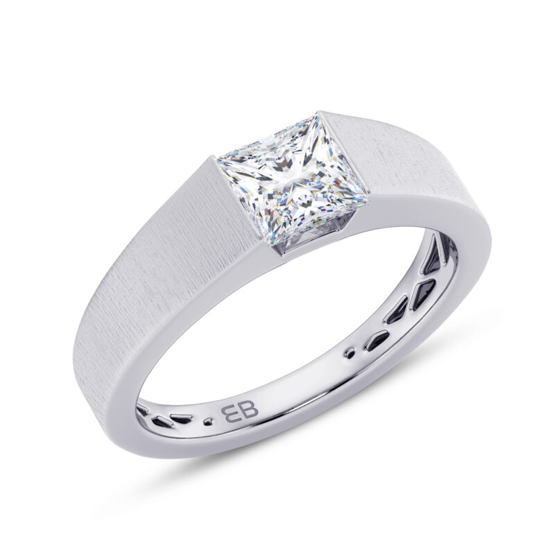1 ct Princess Men's Lab Diamond Ring