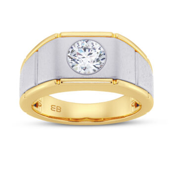 1 ct Two Tone Classic Men's Lab Diamond Ring