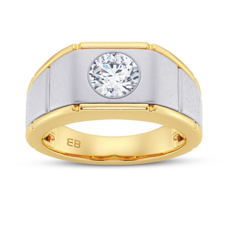 1 ct Two Tone Classic Men's Lab Diamond Ring