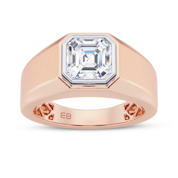 Bold Asscher Men's Lab Diamond Ring